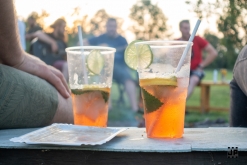 Zahradní slavnost s kytarou u ohně