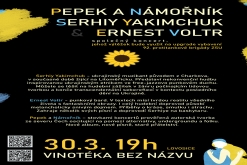 Koncert pro UA: Serhiy Yakimchuk, Ernest Voltr, Pepek a Námořník, Tom77 - Čajovna - vinotéka bez názvu, Lovosice (30. 3. 2023)