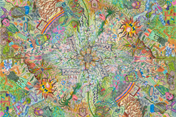 Jaro - pastelková mandala formátu A4