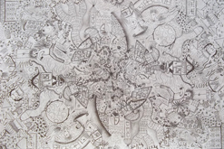 Domy - pastelková mandala formátu A4