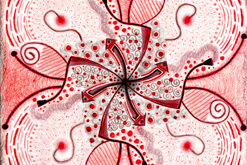 Vlčí mák / mandala formátu čverce 42 cm / pastelkami