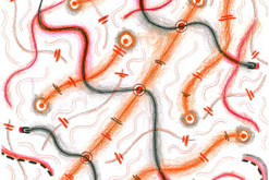 Křivky života / mandala formátu A4 / tužkou