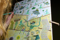 dodělávání výkresu za brzkého rána ve čtyři hodiny