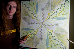 Výhonky / pastelkami / formát čtverce 61 cm