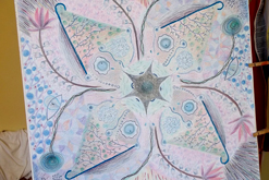 mandala Magické oko / pastelkami / formát čtverce 61 cm