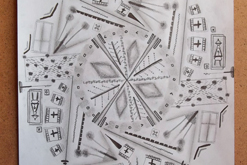 Prstenec s křízi / tužkou / mandala formátu A4