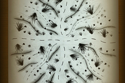 Křižovatky / tužkou / mandala formátu A4