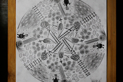 Vzhůru do oblak / tužkou / mandala formátu A4