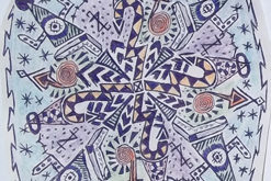 pastelková mandala s obrysy propiskou malého formátu