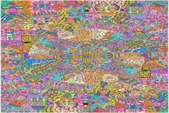 pastelková mandala s obrysy propiskou formátu A4