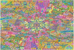 pastelková mandala s obrysy propiskou formátu A4