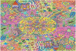 pastelková mandala s obrysy propiskou formátu A4