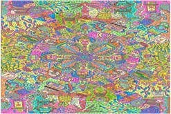 pastelková mandala s obrysy propiskou formátu A4