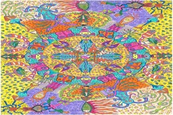 pastelková mandala s obrysy propiskou formátu A4