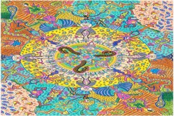 pastelková mandala s obrysy propiskou formátu A4