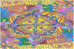 pastelková mandala s obrysy propiskou formátu A4