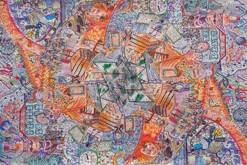 Škola - pastelková mandala formátu A4