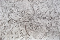 Domy - pastelková mandala formátu A4