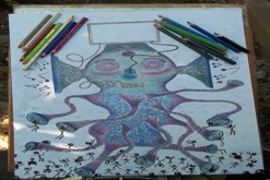 pastelková kresba formátu A2