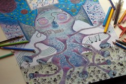 pastelková kresba formátu A2