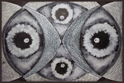 Rybí oko - nakresleno tuší a bílou barvou / formát: A4